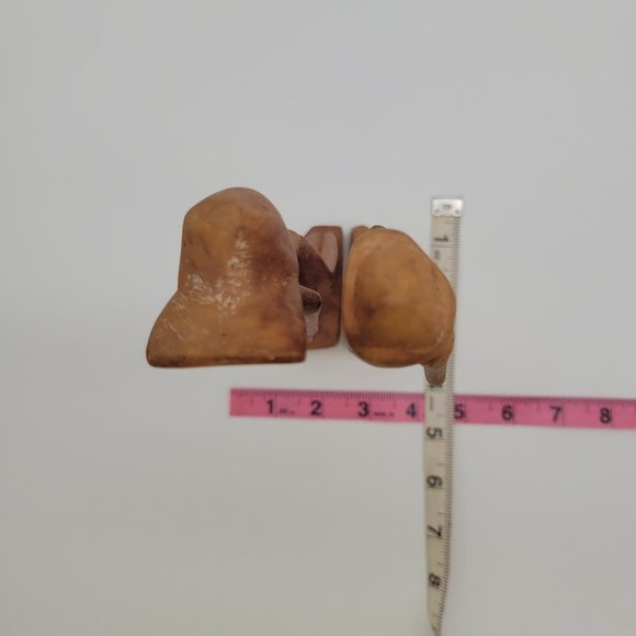 2 African Tribal Art Hand Carved Wood Figures Woman Pot on Head Man w/ Drum 12" - Picture 8 of 10